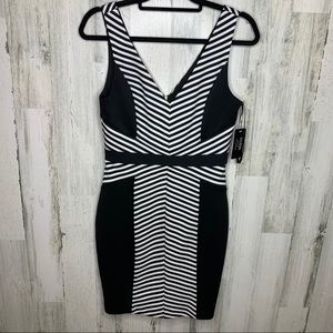 Guess Geradline Dress 6 Black and White Stripes NE
